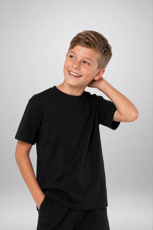 Basic black T-shirt for boys